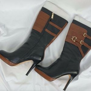 Cole Haan Carolyn Boot Equestrian Black/Brown 9